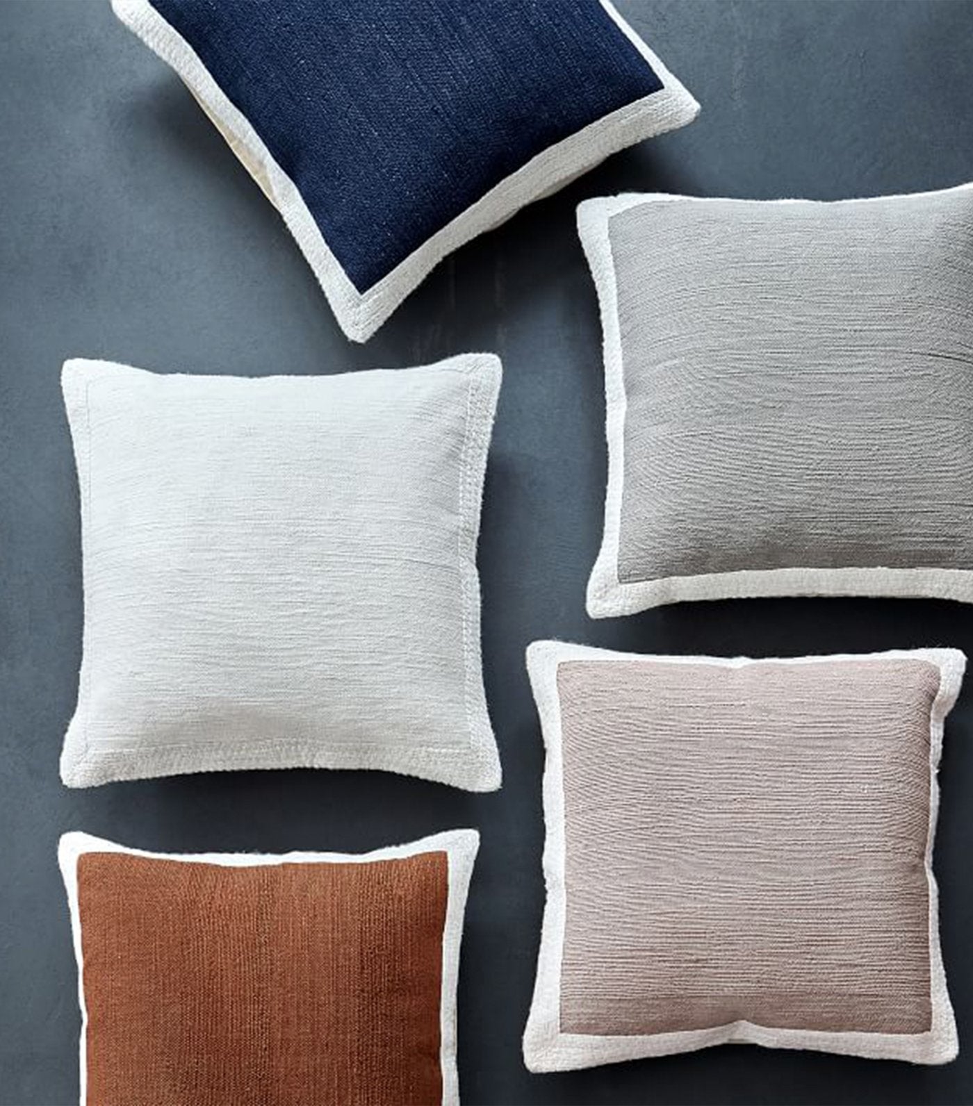 west elm Textured Border Pillow Cover
