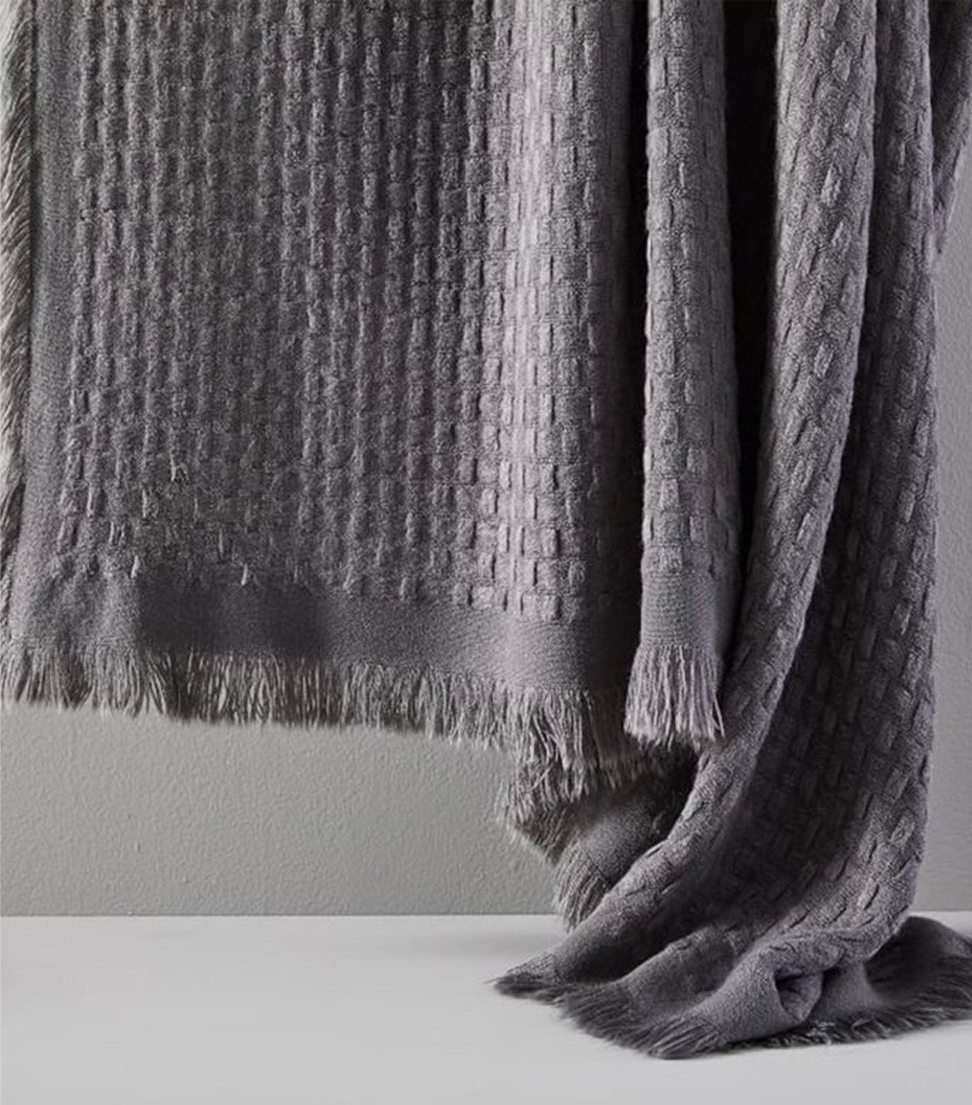 west elm graphite waffle weave throw 50x60