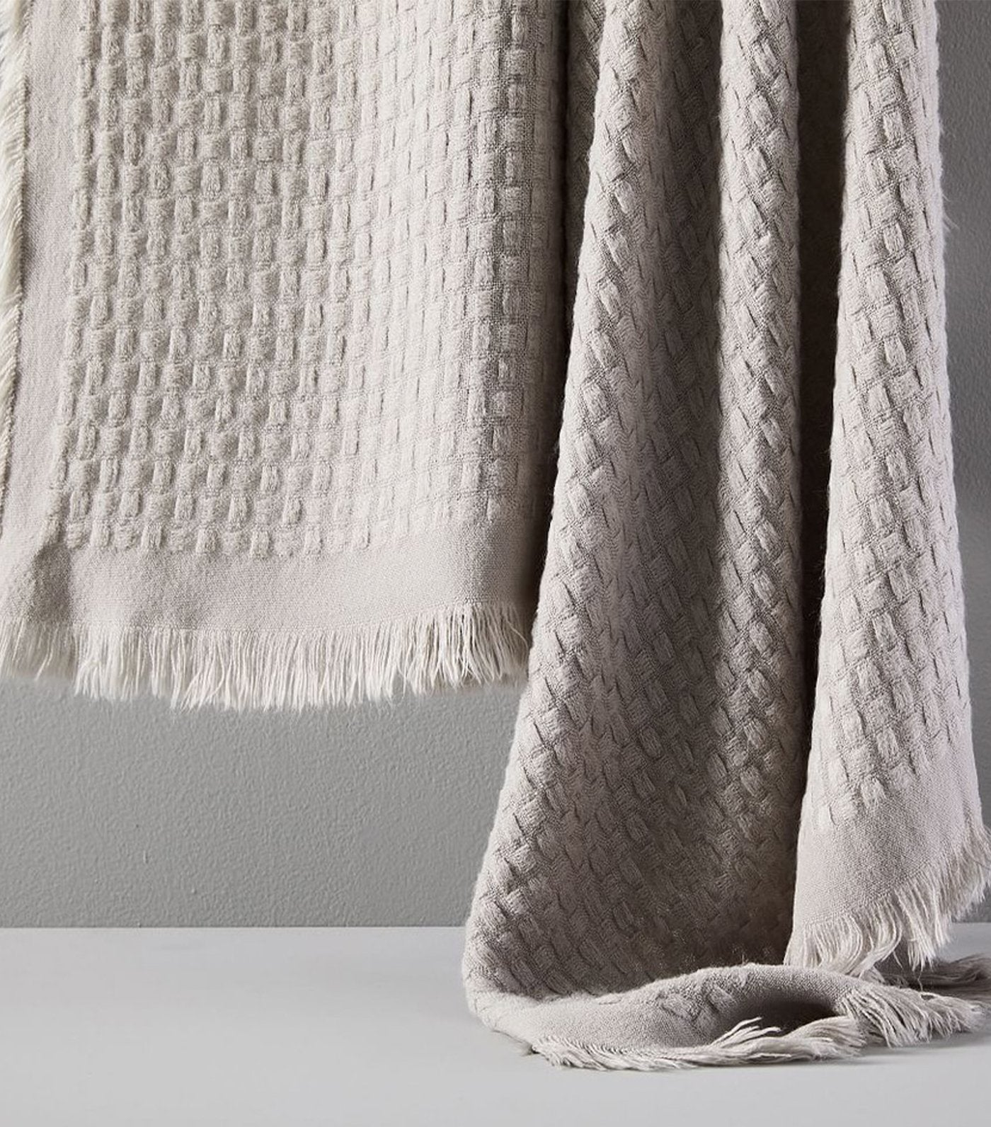 west elm platinum waffle weave throw 50x60