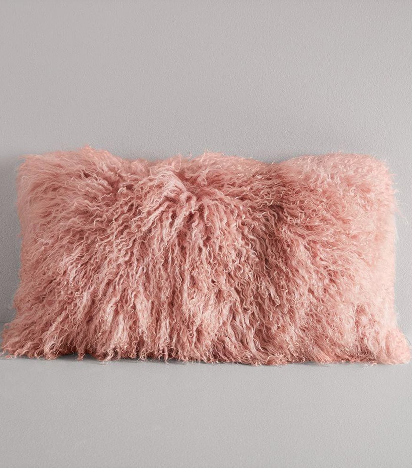 mongolian rosette lamb pillow cover 12x21