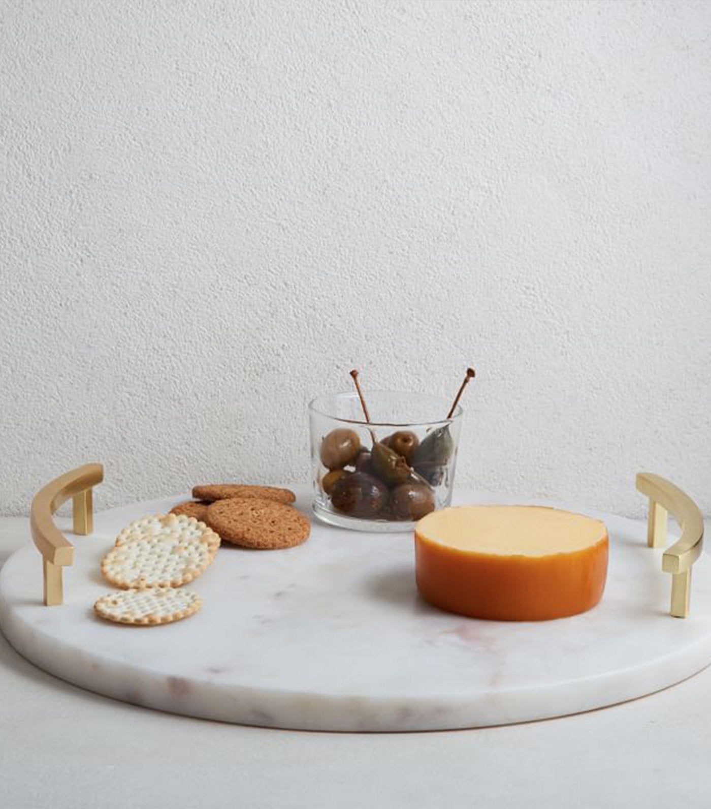 west elm marble + brass round cheese board tray collection