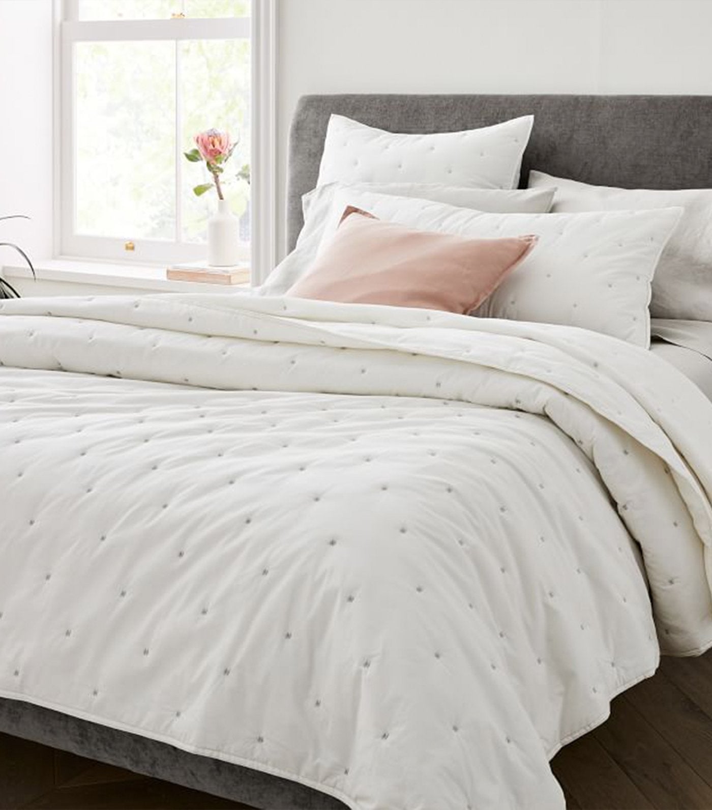 west elm stone white organic washed cotton quilt collection