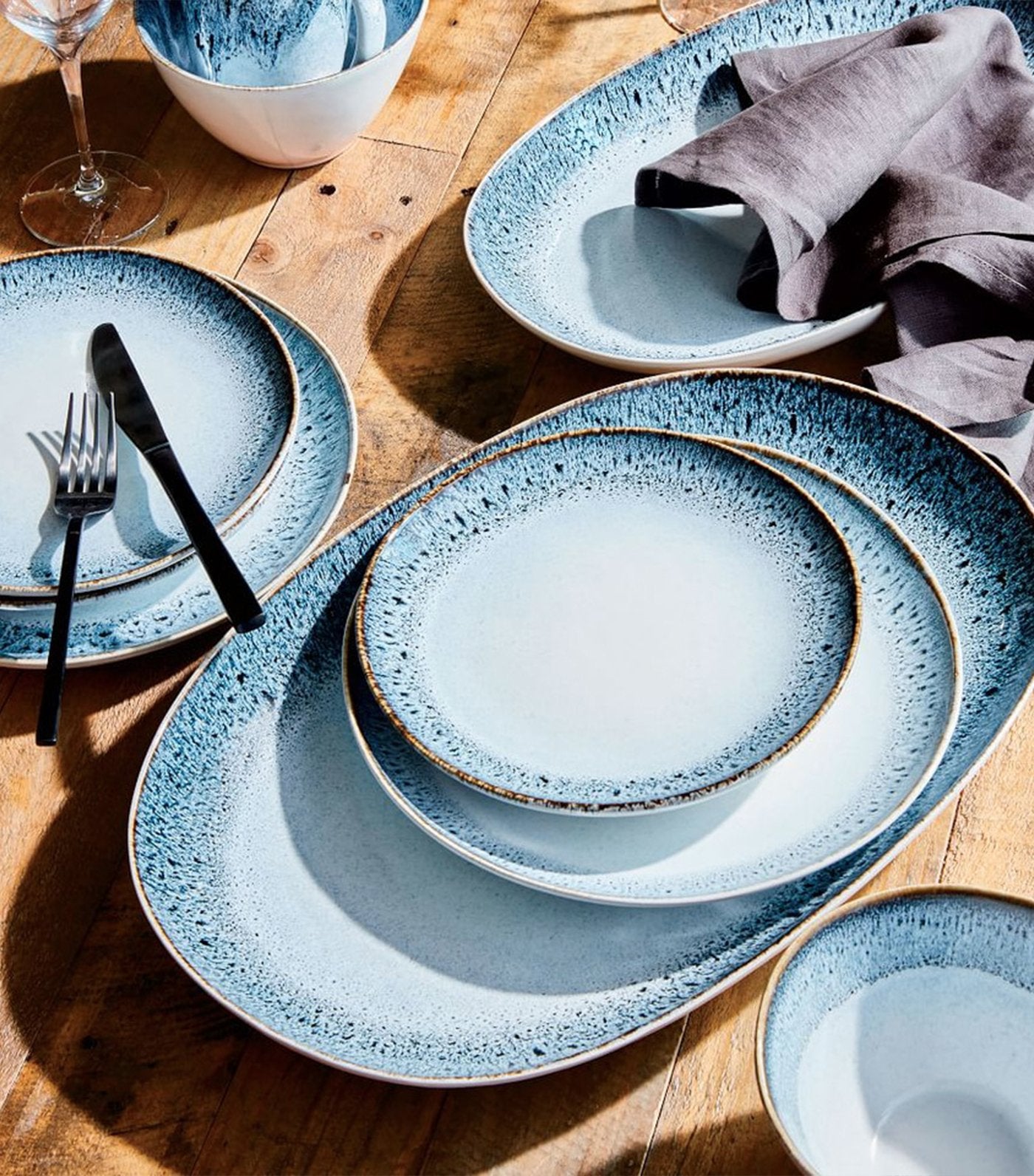 west elm Reactive Glaze Dinnerware Collection - Black/White